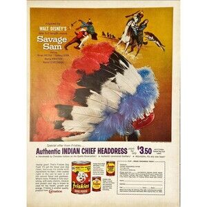 Friskies Dog Food & Disney's "Savage Sam" Movie Vintage Print Ad 1963